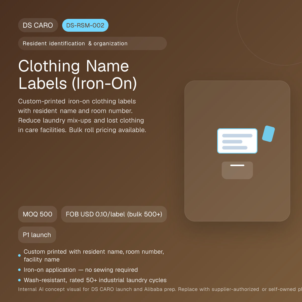 Resident labels and tags launch SKU visual