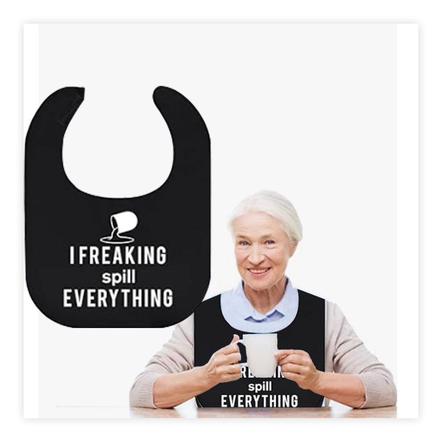 Humorous Message Waterproof Adult Bib ('I Haven't Eaten Yet' Series) - Image 2
