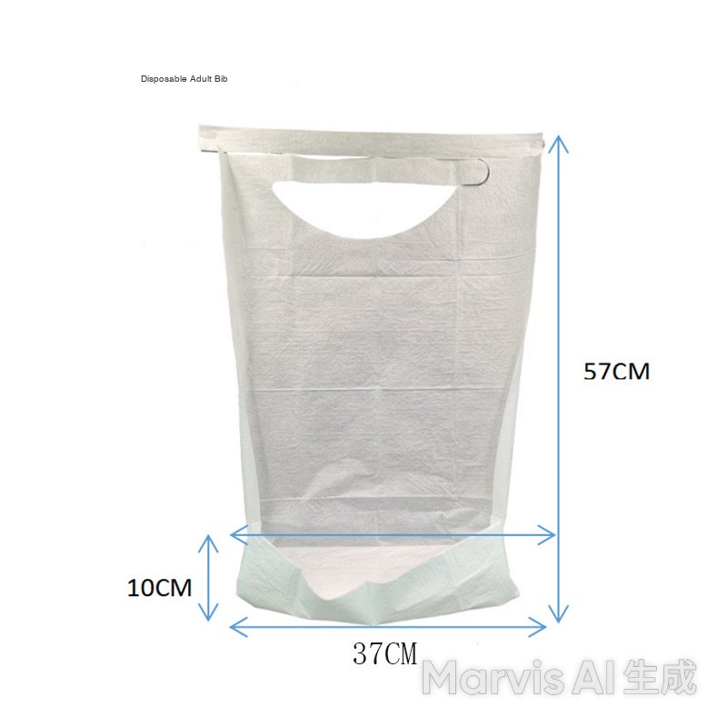 Disposable Tie-on Adult Bib (10pcs/bag) - Image 2