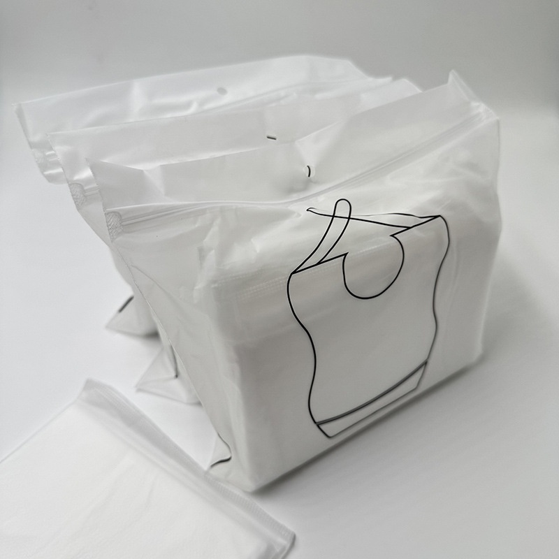 Disposable Elderly Bib (Tie-on, 10pcs/bag, White) - Image 5