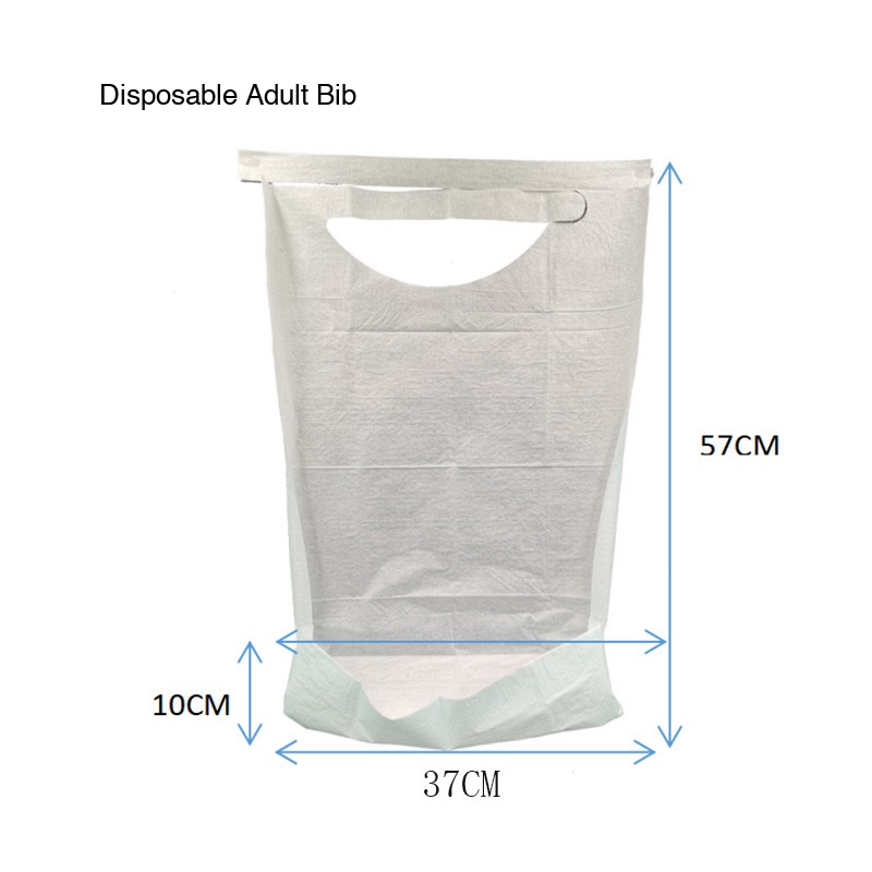 Disposable Elderly Bib (Tie-on, 10pcs/bag, White) - Image 3