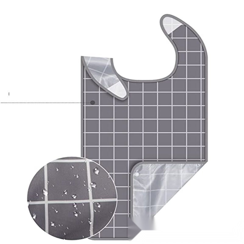 Plaid Adult Bib with Removable Crumb Catcher Bowl (5 Colorways) - Image 4