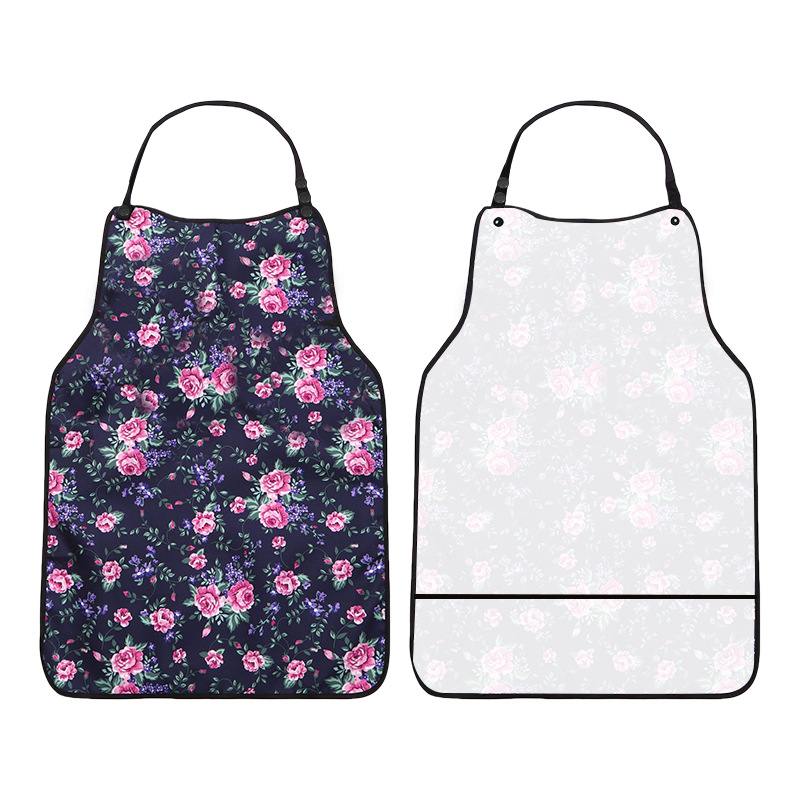 Snap-Button Floral Adult Bib with Pocket (9 Colorways) - Image 6