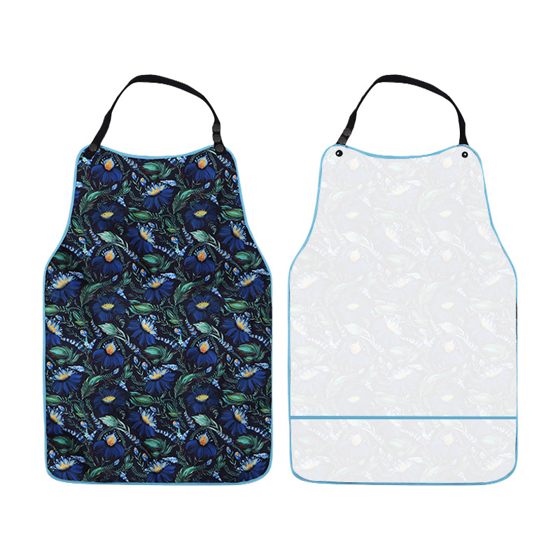 Snap-Button Floral Adult Bib with Pocket (9 Colorways) - Image 10