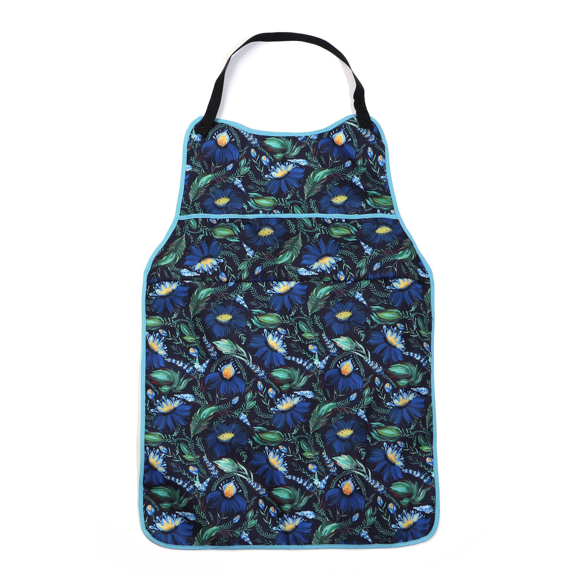 Snap-Button Floral Adult Bib with Pocket (9 Colorways) - Image 12