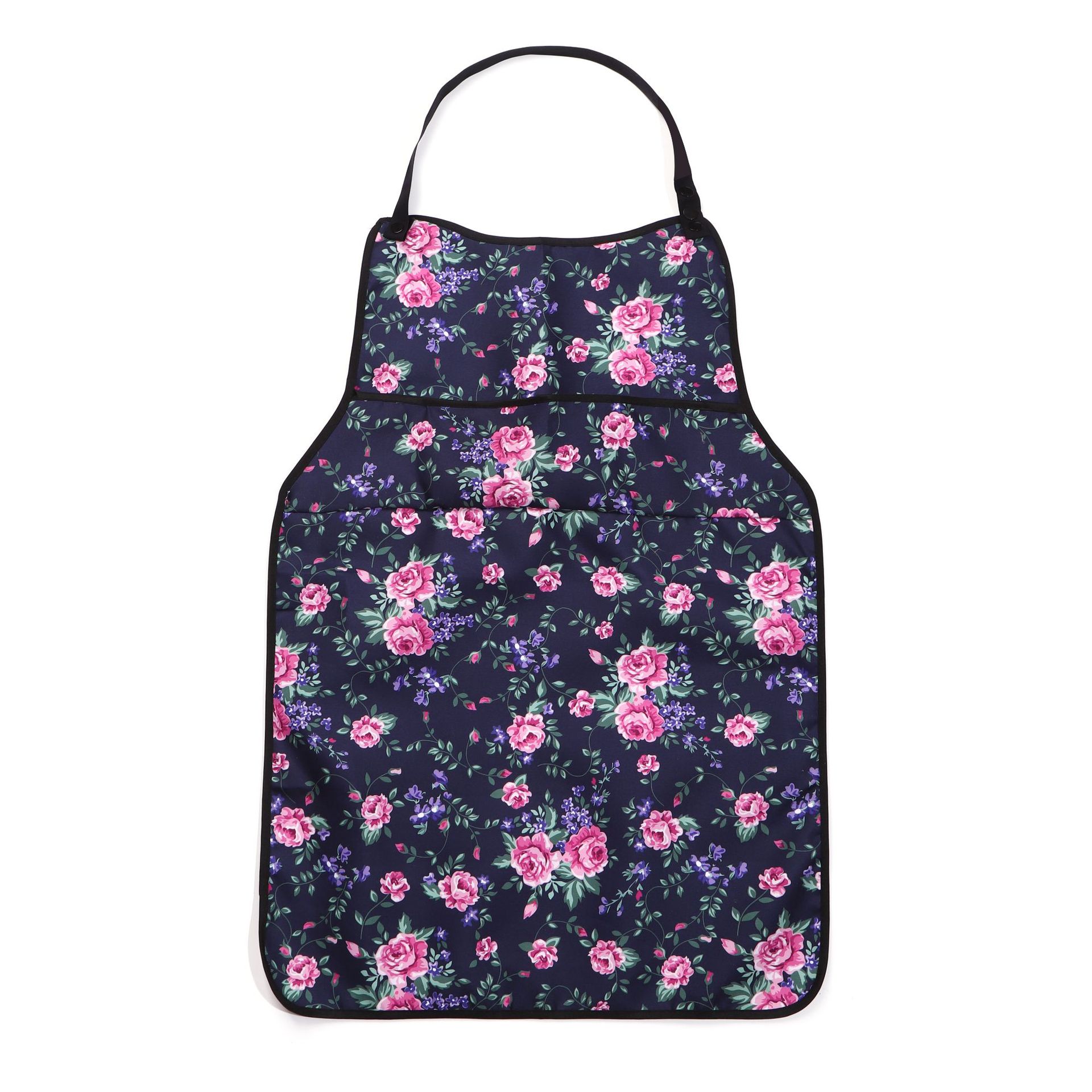 Snap-Button Floral Adult Bib with Pocket (9 Colorways) - Image 13