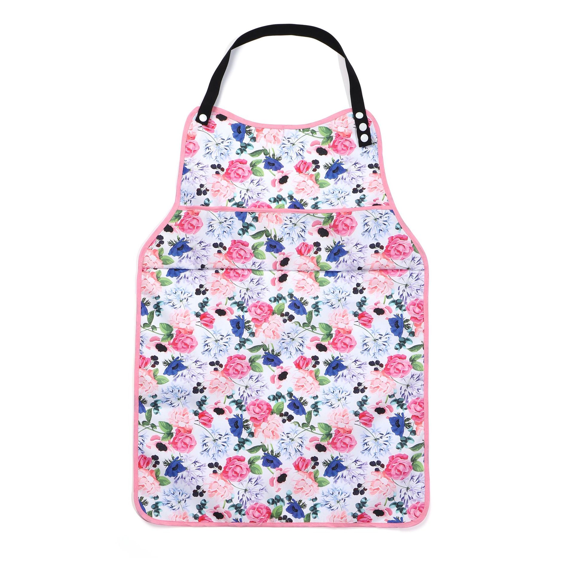 Snap-Button Floral Adult Bib with Pocket (9 Colorways) - Image 14