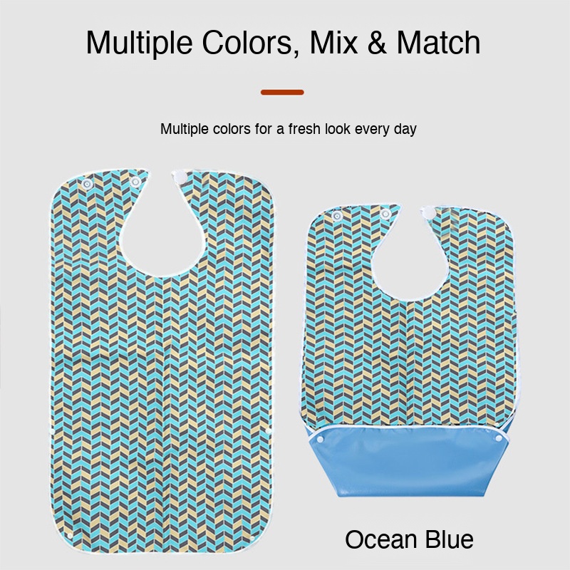 Extra Thick Large Adult Dining Bib (Reversible 2-Pattern) - Image 2